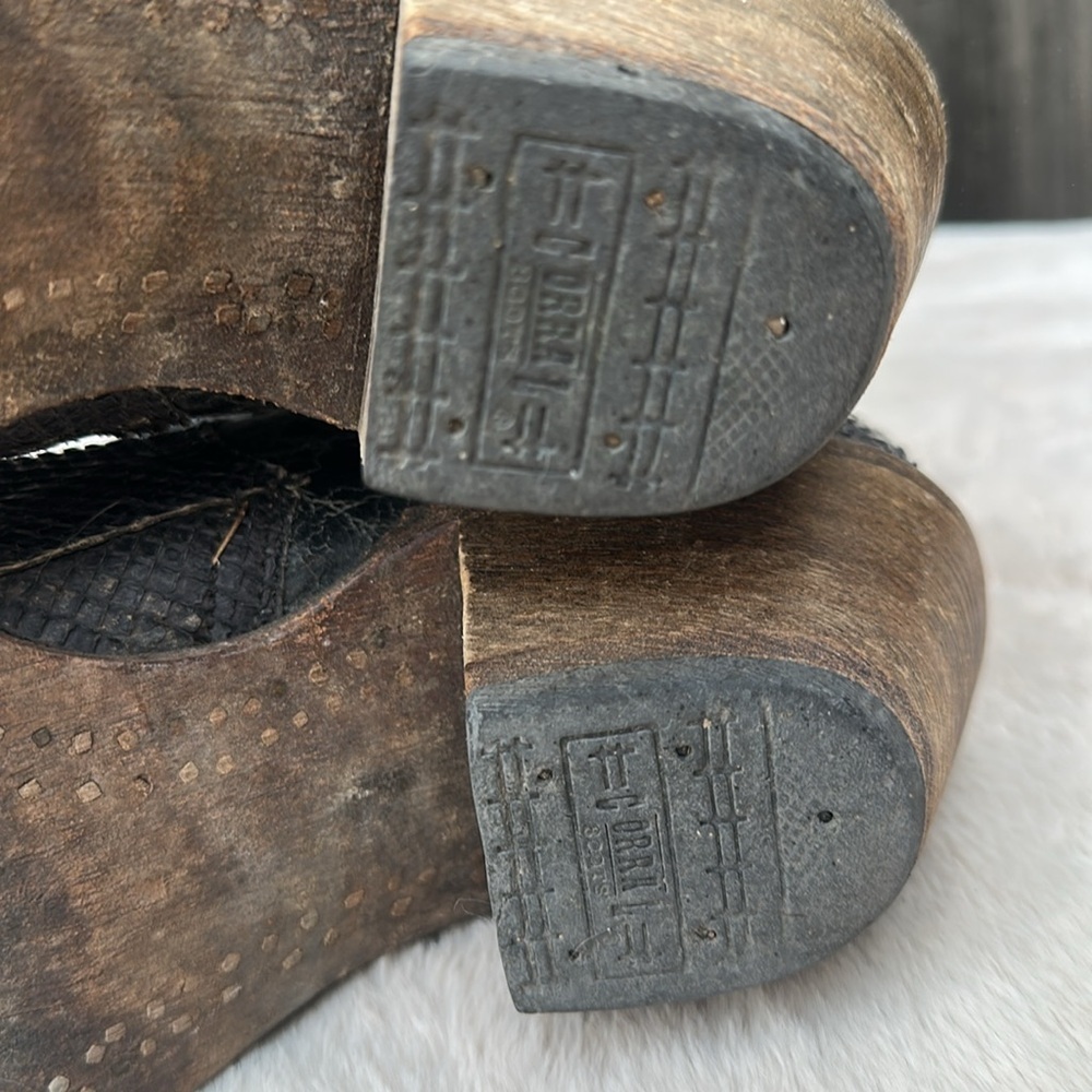 Corral Python Western Snip Toe Boots Cut Out Cros… - image 8